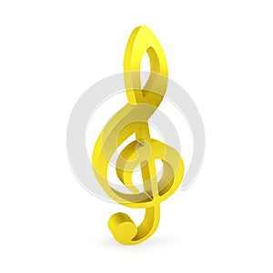 Curved golden treble clef