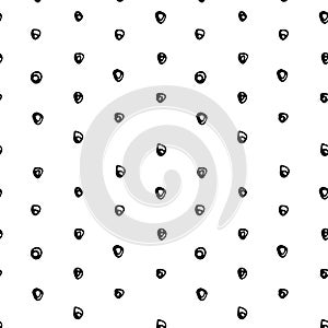 Curved hand circles, curls. Doodle seamless pattern. Black on white. Sloppy hand-drawn circles, curls. Seamless pattern