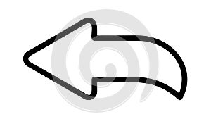 Curved Left Arrow for Back Navigation or Undo, vector design Generative AI