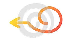 Curved Left Arrow Directional Icon Vector, vector design Generative AI
