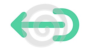 Curved left arrow icon, symbolizing back, undo, or previous action, vector design Generative AI