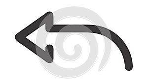 Curved Left Arrow Icon for Undo and Back Navigation, vector design Generative AI