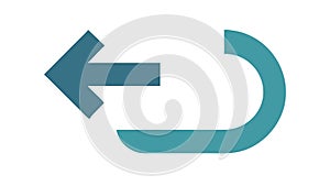 Curved Left Arrow Icon for Undo and Navigation, vector design Generative AI