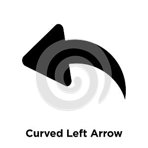 Curved Left Arrow icon vector isolated on white background, logo