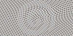 Curved lines background. Abstract black and white wavy pattern