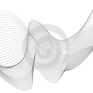 Curved lines background white and grey vector