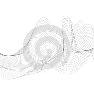 Curved lines background white and grey vector