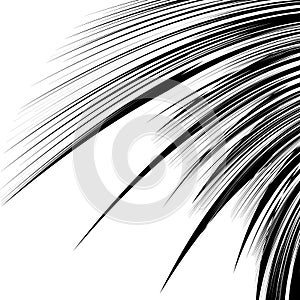 Curved lines element in clipping path. Curved lines, stripes through artboard