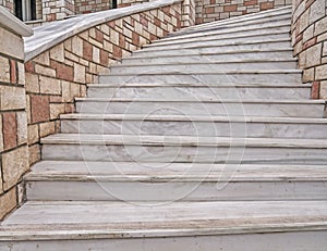 Curved marble stairs