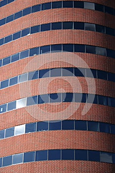 Curved modern brick building