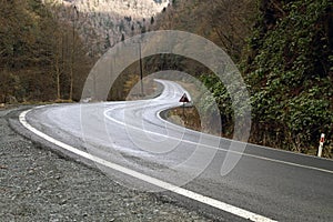 Curved mountain road
