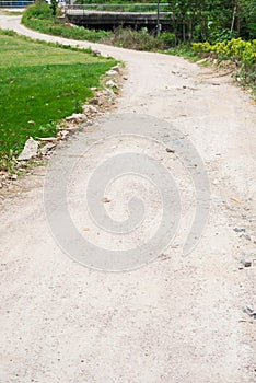 Curved muddy pathway