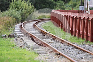 Curved narrow gauge railway line