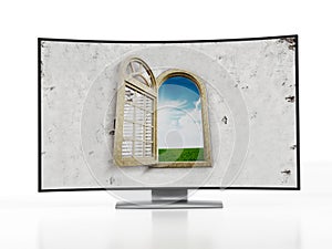 Curved OLED television photo