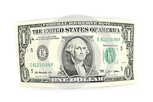 Curved one dollar bill