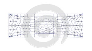 Curved Perspective Wireframe Grid Surface, vector design Generative AI