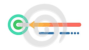 Curved Progress Path to Target Icon, vector design Generative AI