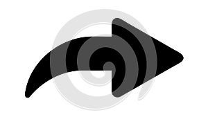 Curved right arrow, forward progress, vector design Generative AI