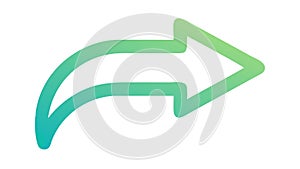 Curved Right Arrow Icon for Redo and Next Action, vector design Generative AI