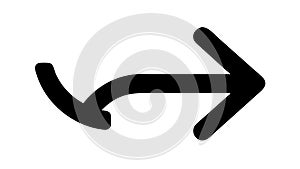 Curved right arrow icon vector for redo forward next action, vector design Generative AI