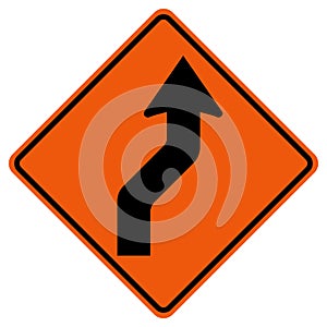 Curved Right Traffic Road Symbol Sign Isolate on White Background,Vector Illustration