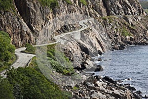 Curved road along Norwegian fjords - Vesteralen