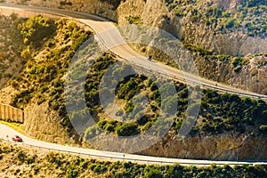 Curved road from Granatilla viewpoint, Spain