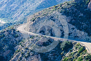 Curved road from Granatilla viewpoint, Spain