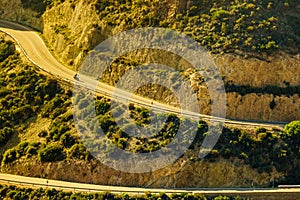 Curved road from Granatilla viewpoint, Spain