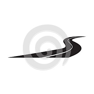 Curved road letter S. icon vector asphalt way  for graphic design, logo, website, social media, mobile app, UI