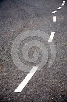 Curved road line markings