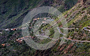 Curved road to the village of Maska