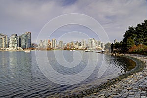 Curved seawall in False Creek