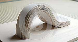 Curved Stack of Lined Paper