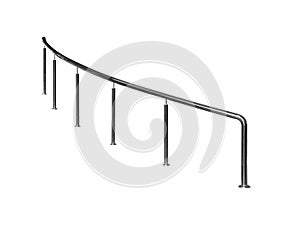 Curved stainless steel railings