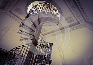 Curved stairs at the patuxay monument. Vientiane, Laos