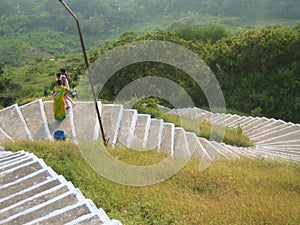 Curved steps on mountain