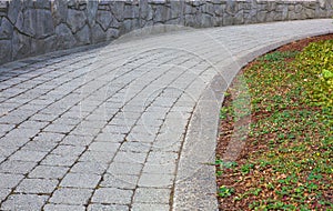 Curved stone path