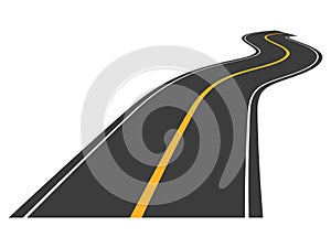 Curved straight asphalt road