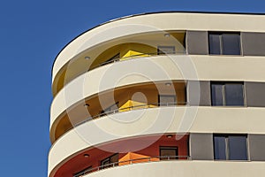 Curved terrace of a modern building photo