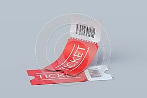 Curved tickets for cinema, theatre, show and other entertainments