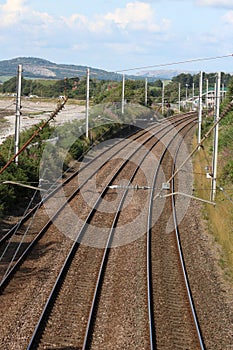 Curved track on West Coast Main Line, Hest Bank