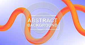 Orange Gradient Line Shape on Blue Background