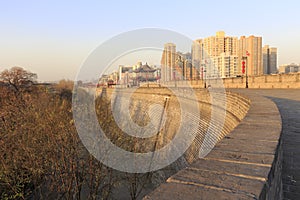 Curved walls of the ancient city of xian