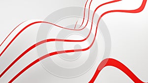 A curved white background featuring flowing red lines, creating a dynamic and abstract pattern