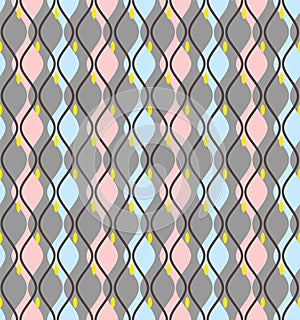 Curves, abstract, decorative background, seamless, gray-blue, vector. photo