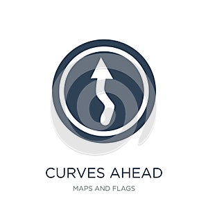 curves ahead icon in trendy design style. curves ahead icon isolated on white background. curves ahead vector icon simple and photo