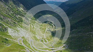 Curves of famous romanian mountain road Transfagaras