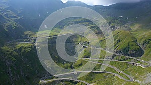 Curves of famous romanian mountain road Transfagaras