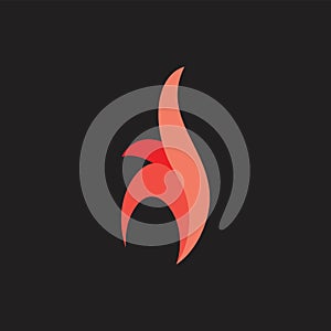 Curves fire red flame design logo vector